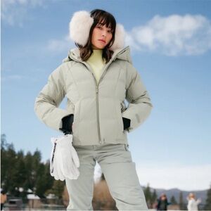 Halfdays Georgie Puffer Ski Jacket in Sage